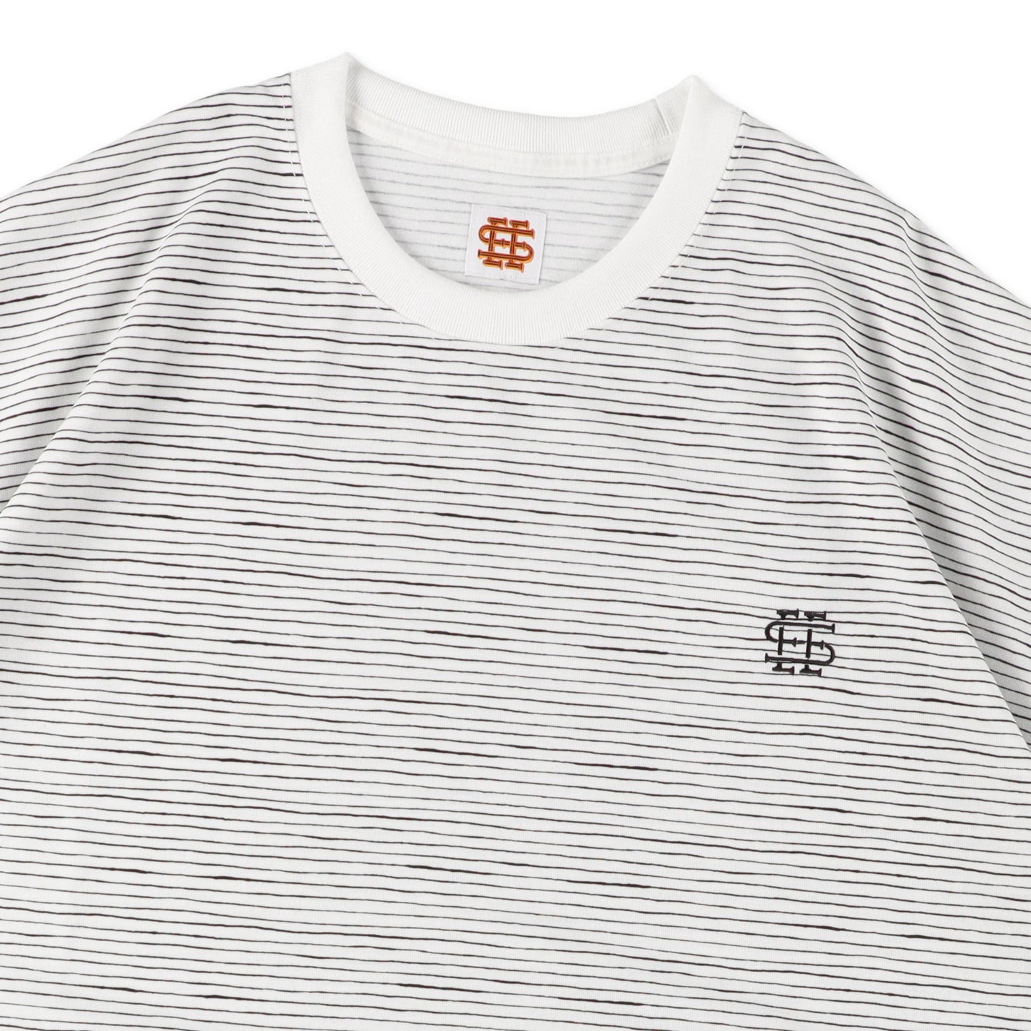 【4-3】SEE SEE Super Big Border SS W/Drawstrings Tee【White】