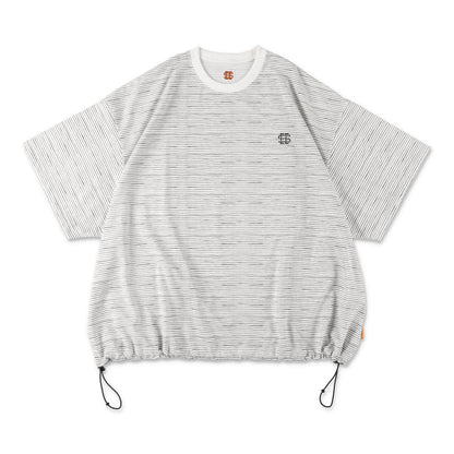 【4-3】SEE SEE Super Big Border SS W/Drawstrings Tee【White】