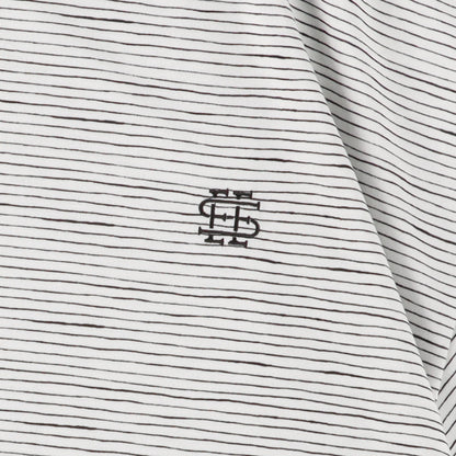 【4-3】SEE SEE Super Big Border SS W/Drawstrings Tee【White】