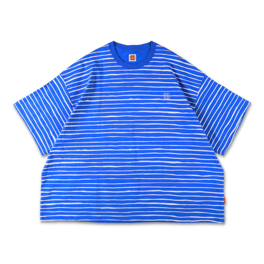 【5-3】SEE SEE Super Big Border SS Flat Tee【Blue】