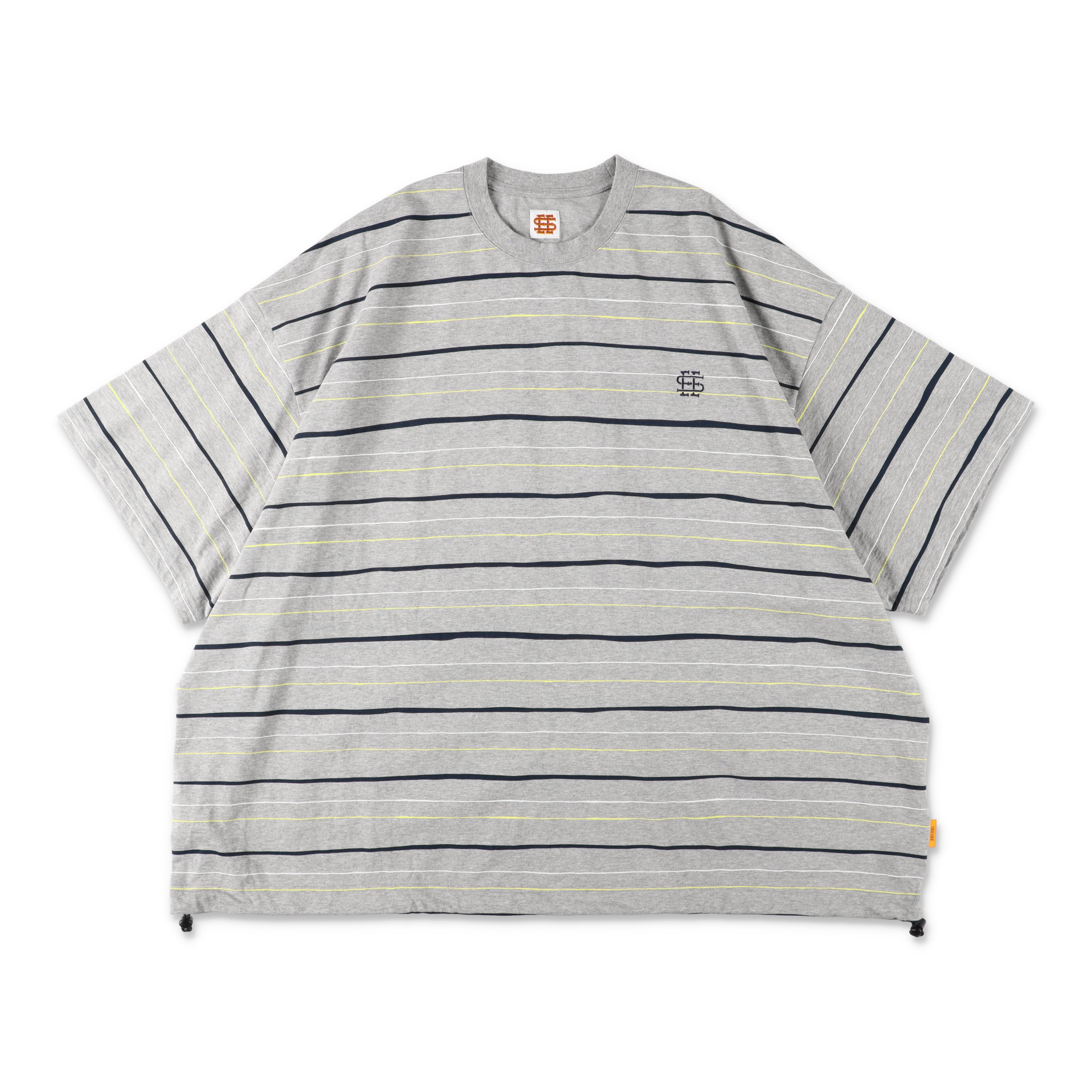 6-1】SEE SEE Super Big Border SS W/Drawstrings Tee【Grey】 – STUDY
