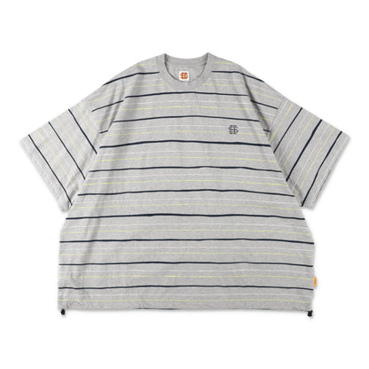 【6-1】SEE SEE Super Big Border SS W/Drawstrings Tee【Grey】