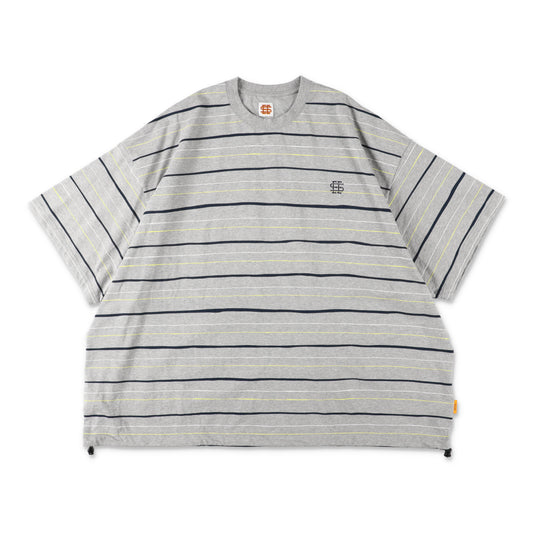 【6-1】SEE SEE Super Big Border SS W/Drawstrings Tee【Grey】
