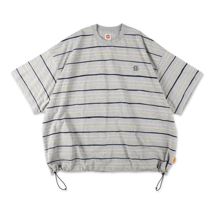 【6-1】SEE SEE Super Big Border SS W/Drawstrings Tee【Grey】