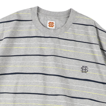 【6-1】SEE SEE Super Big Border SS W/Drawstrings Tee【Grey】