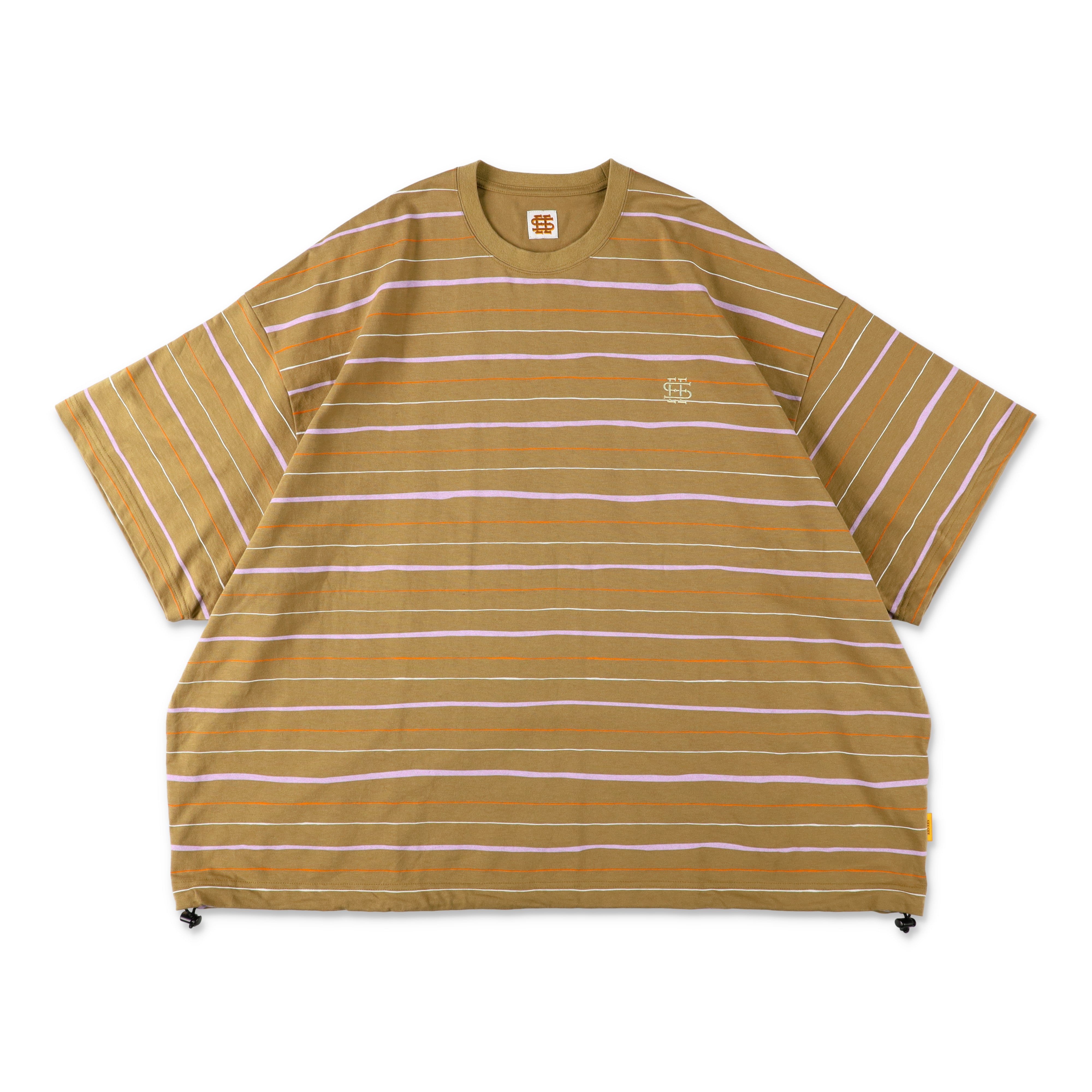 6-2】SEE SEE Super Big Border SS W/Drawstrings Tee【Moca】 – STUDY