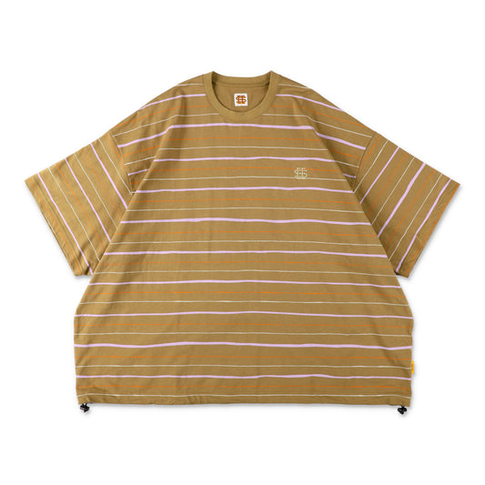 【6-2】SEE SEE Super Big Border SS W/Drawstrings Tee【Moca】