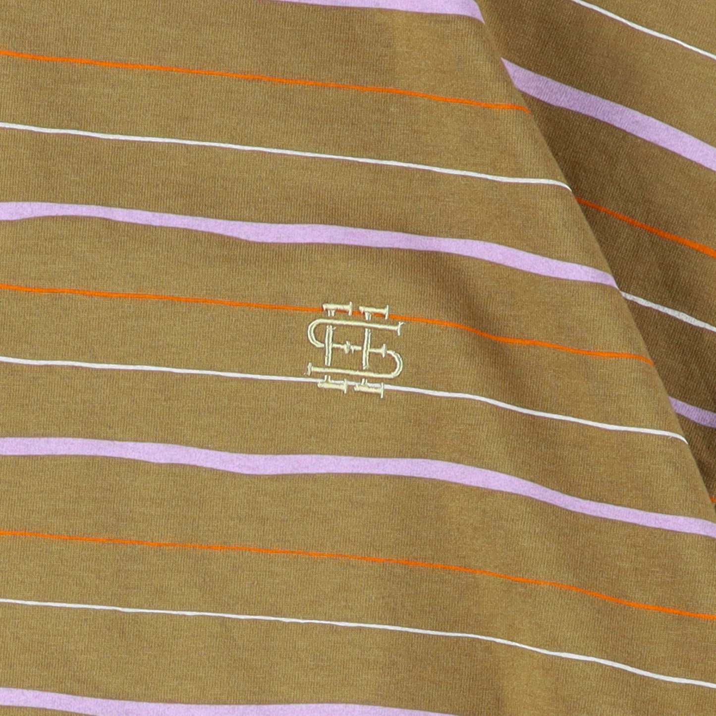 【6-2】SEE SEE Super Big Border SS W/Drawstrings Tee【Moca】