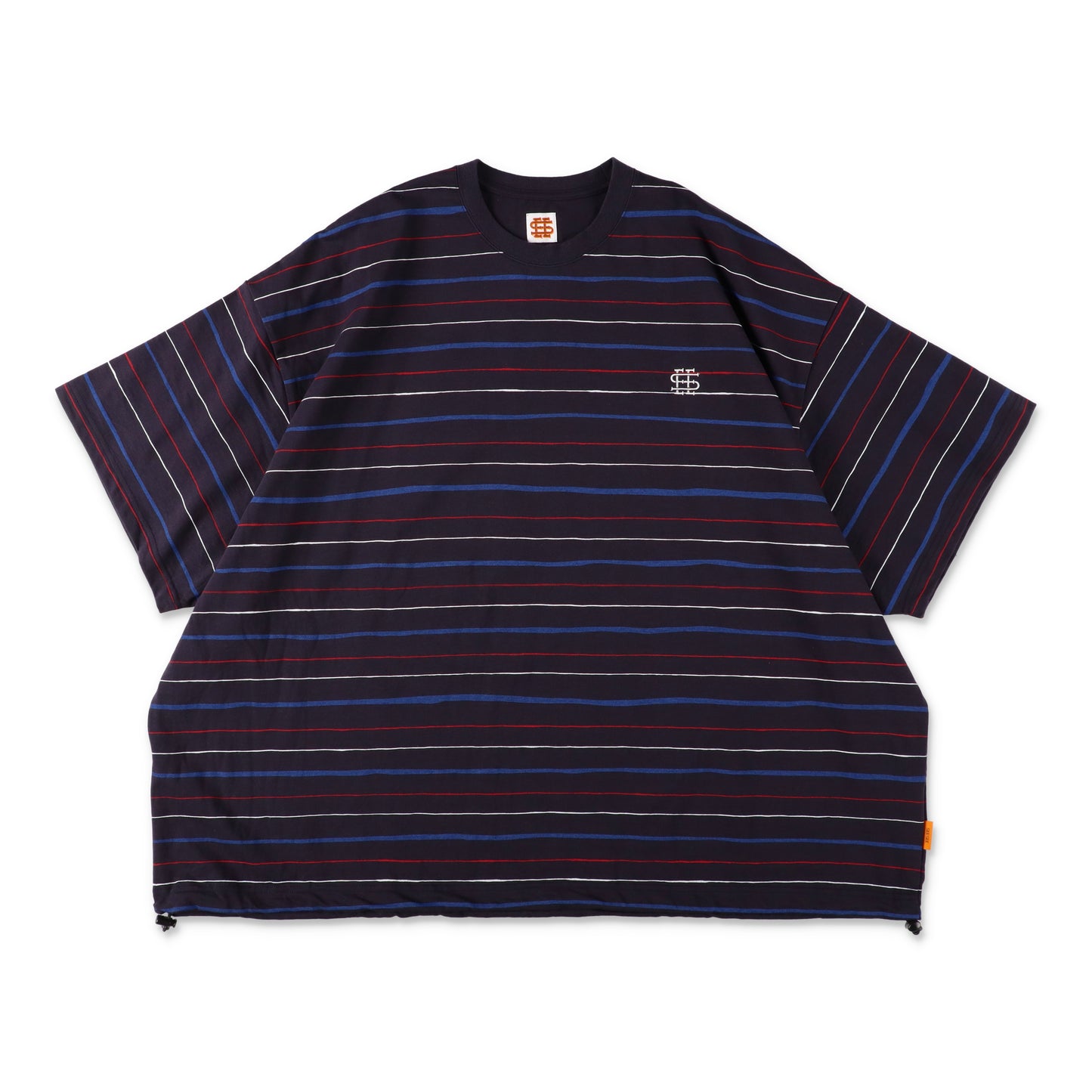 【6-3】SEE SEE Super Big Border SS W/Drawstrings Tee【Navy】