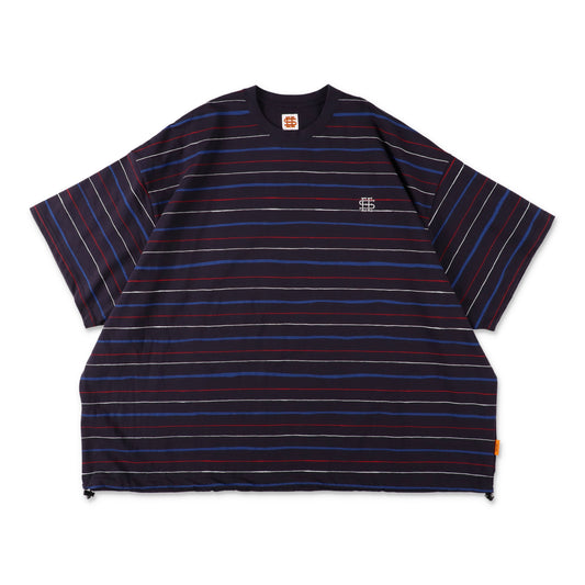 【6-3】SEE SEE Super Big Border SS W/Drawstrings Tee【Navy】