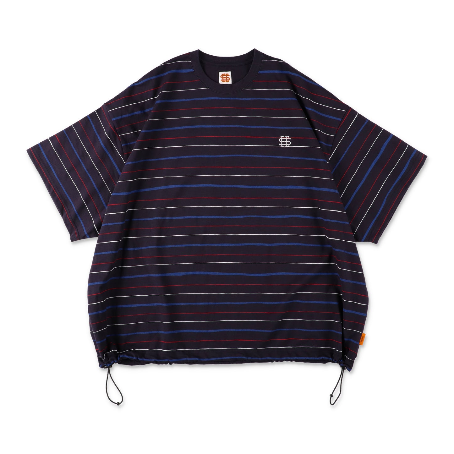 【6-3】SEE SEE Super Big Border SS W/Drawstrings Tee【Navy】