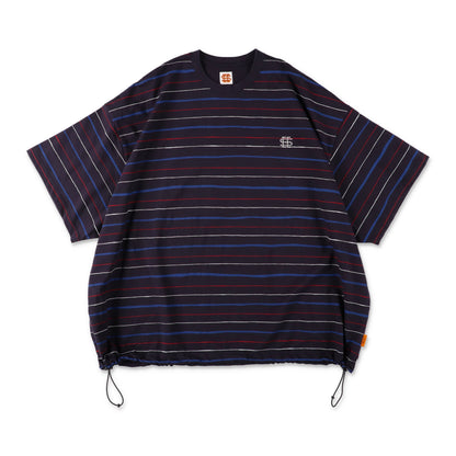 【6-3】SEE SEE Super Big Border SS W/Drawstrings Tee【Navy】