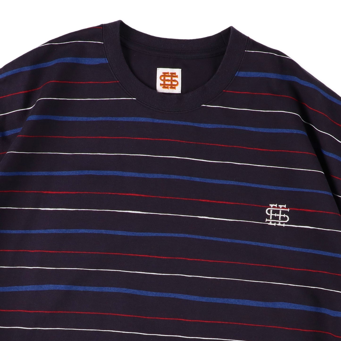 【6-3】SEE SEE Super Big Border SS W/Drawstrings Tee【Navy】