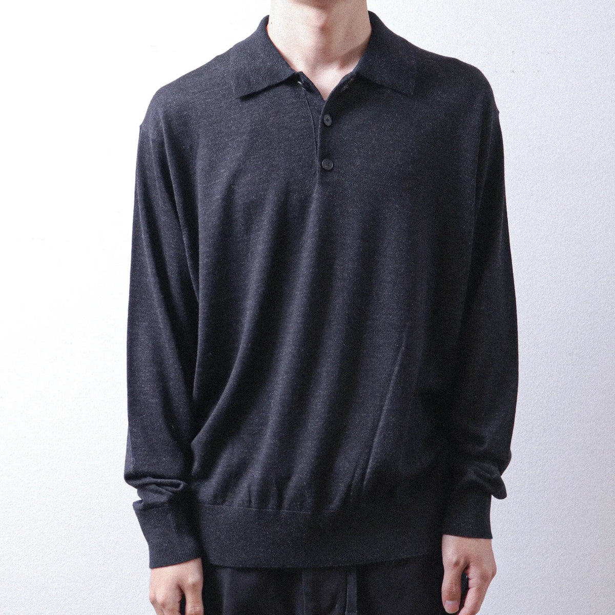 MEIAS Wool Polo PO Charcoal【VIPO-6A02】(N)