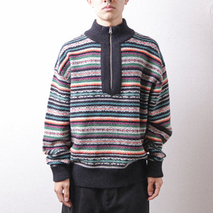 MEIAS Fiar Isle Half Zip PO Black【JQPO-4A16】(N)
