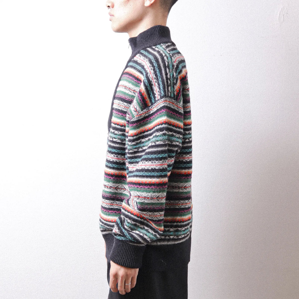 MEIAS Fiar Isle Half Zip PO Black【JQPO-4A16】(N)