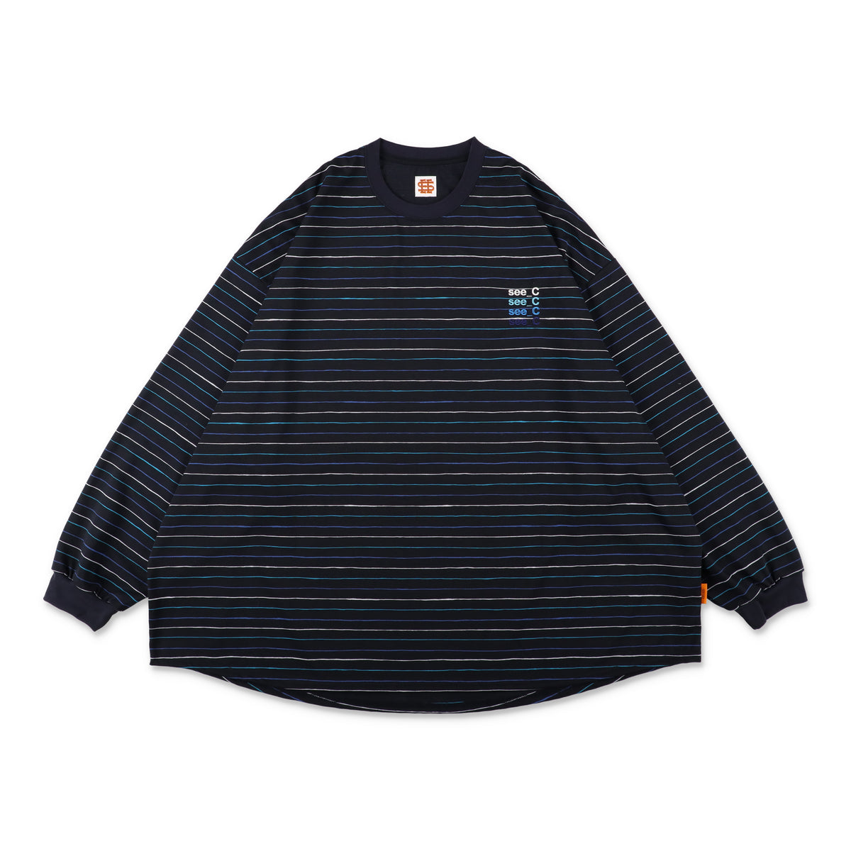 SEE SEE x eye_C SUPER BIG BORDER LS TEE【NAVY】 – STUDY SHOWROOM STORE