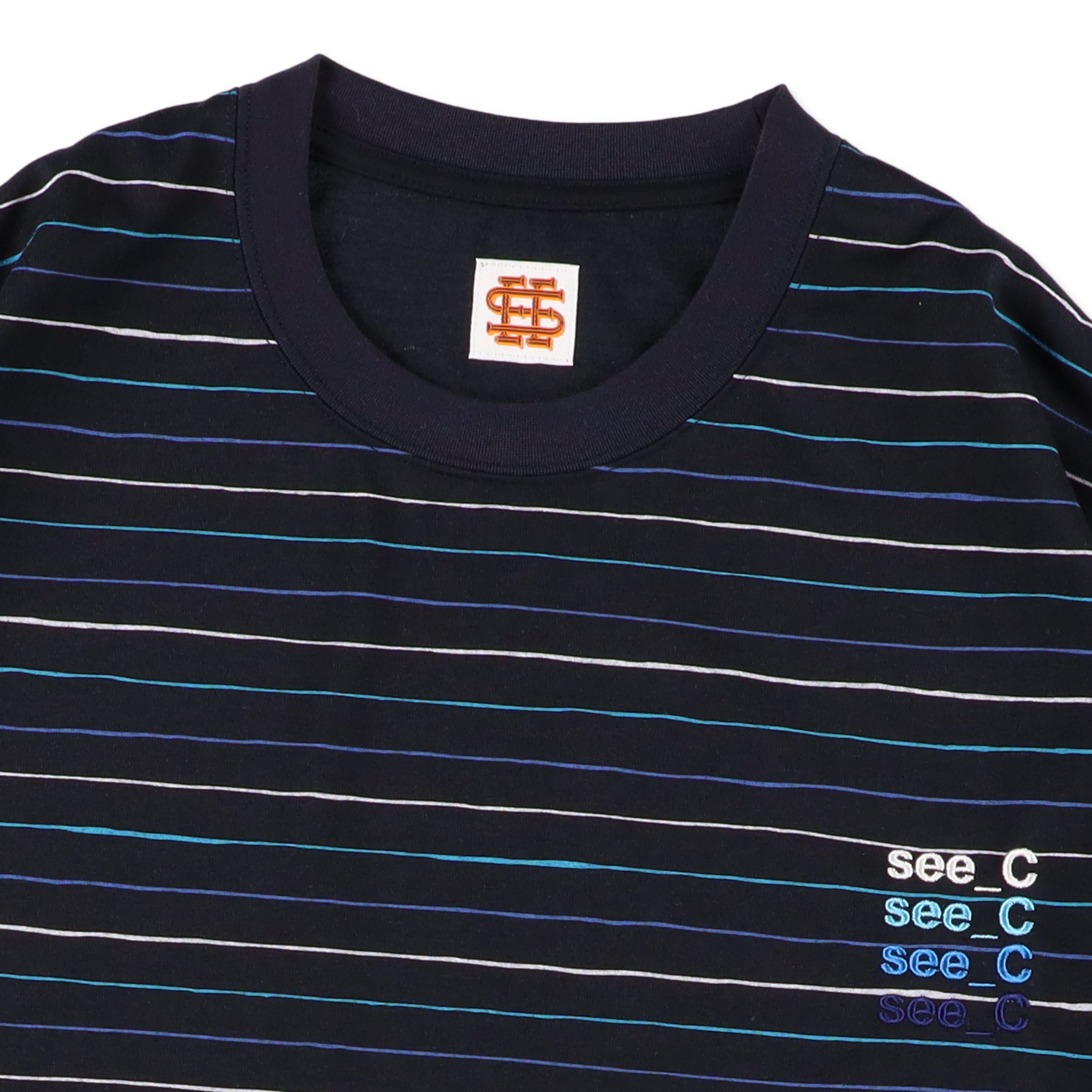 SEE SEE x eye_C SUPER BIG BORDER LS TEE【NAVY】 – STUDY SHOWROOM STORE