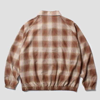 CABARET POVAL Wool Ombre Check Drizzler Shirt Brown 背面