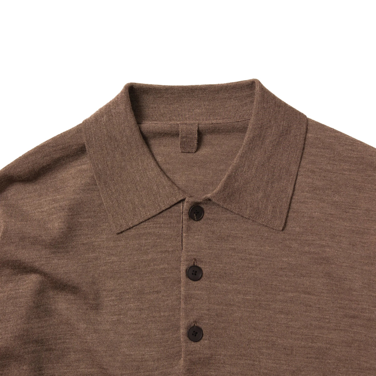 MEIAS Wool Polo PO Brown【VIPO-6A02】(N) 商品写真 襟元部分
