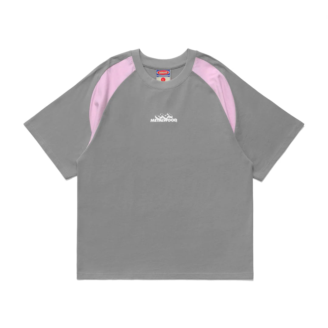 METALWOOD STUDIO MOUNTAINEER RAGLAN T-SHIRT Grey/Pink 正面