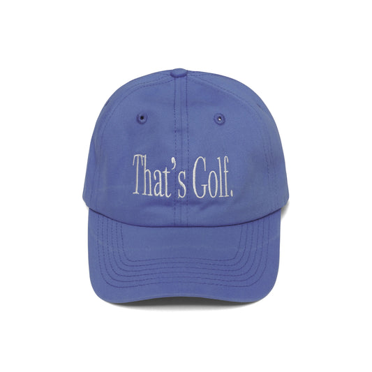 METALWOOD STUDIO THAT'S GOLF DAD HAT blue フロントデザイン キャップ 全体ビュー
