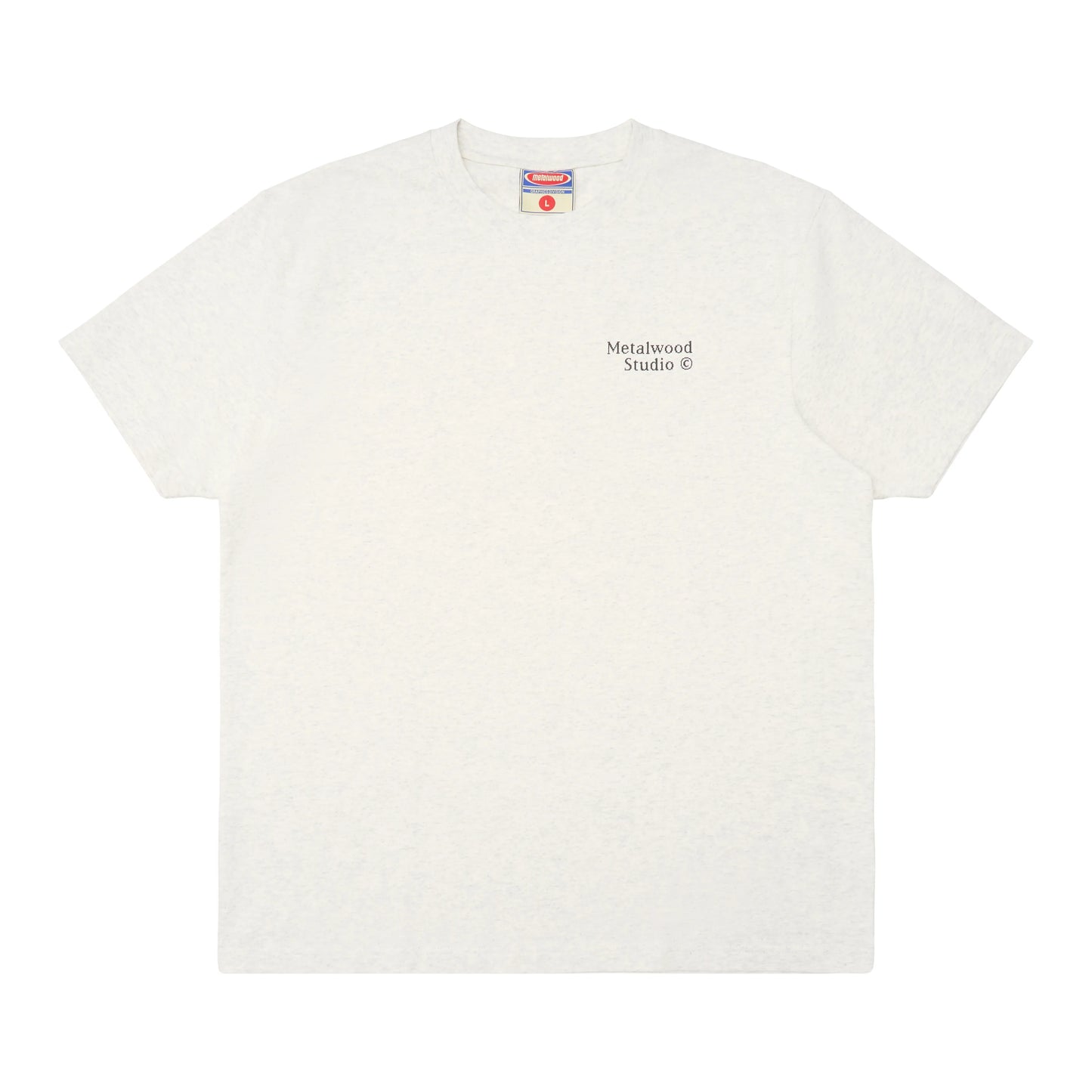 METALWOOD STUDIO CAPTCHA T-SHIRT heather grey フロントデザイン 半袖トップス 全体ビュー
