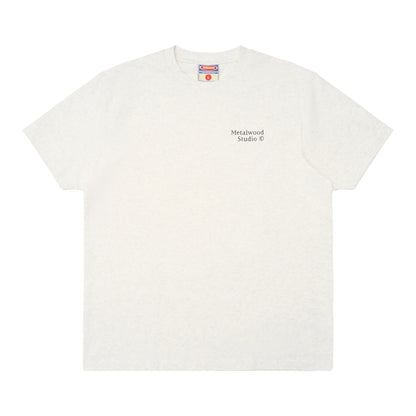 METALWOOD STUDIO CAPTCHA T-SHIRT heather grey フロントデザイン 半袖トップス 全体ビュー