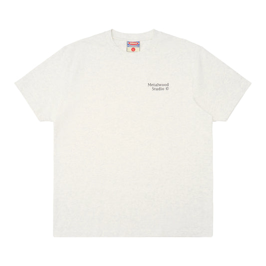 METALWOOD STUDIO CAPTCHA T-SHIRT heather grey フロントデザイン 半袖トップス 全体ビュー