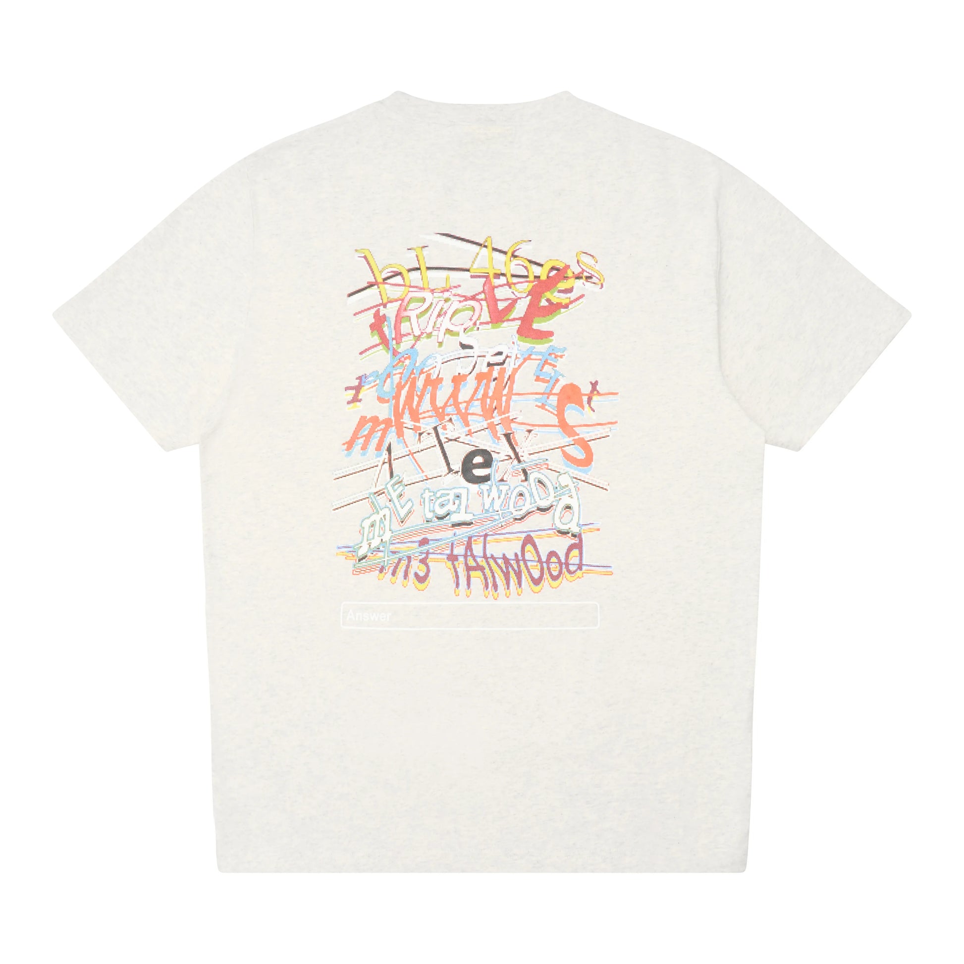 METALWOOD STUDIO CAPTCHA T-SHIRT heather grey バックデザイン 背面シルエット