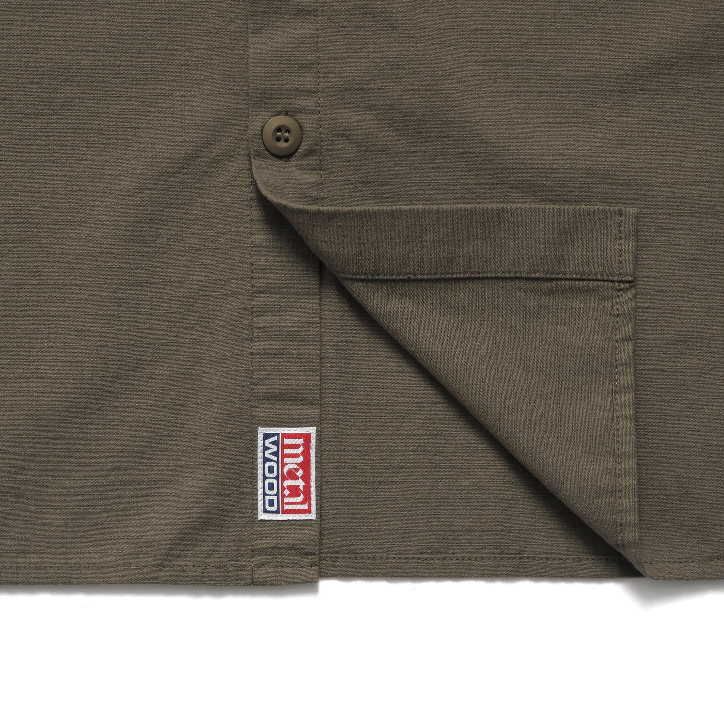 METALWOOD STUDIO PANELED WORK SHIRT olive タグデザイン