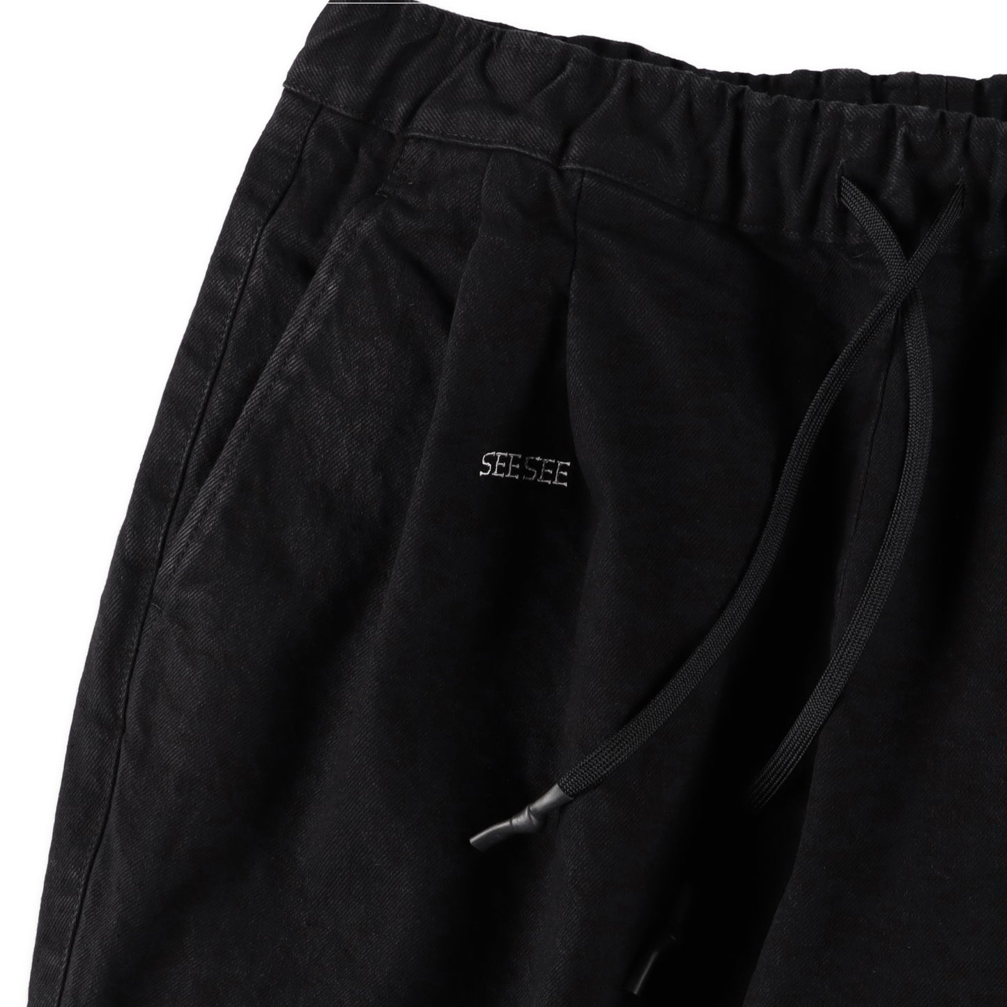 SEE SEE WIDE TWO TUCK DENIM PANTS【BLACK】