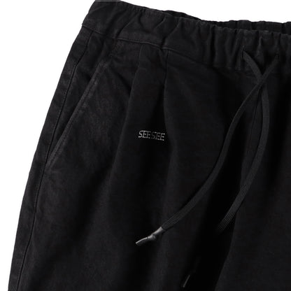 SEE SEE WIDE TWO TUCK DENIM PANTS【BLACK】