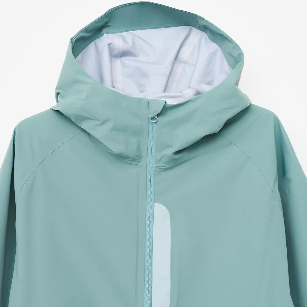 Hiking Patrol ARC LT WEIGHT SHELL JACKET TURQUOISE　首元詳細
