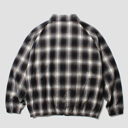CABARET POVAL Ombre Check Drizzler Shirt BLACK 背面