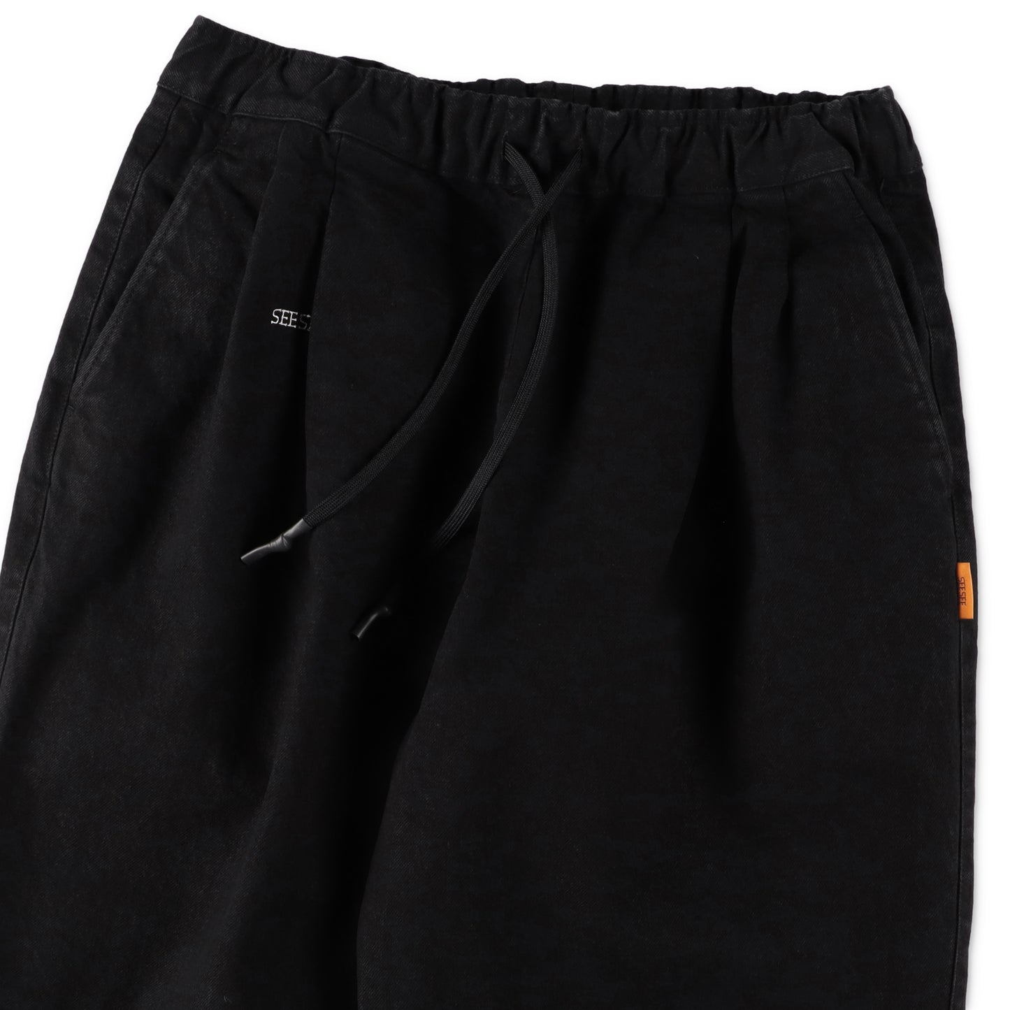 SEE SEE WIDE TWO TUCK DENIM PANTS【BLACK】