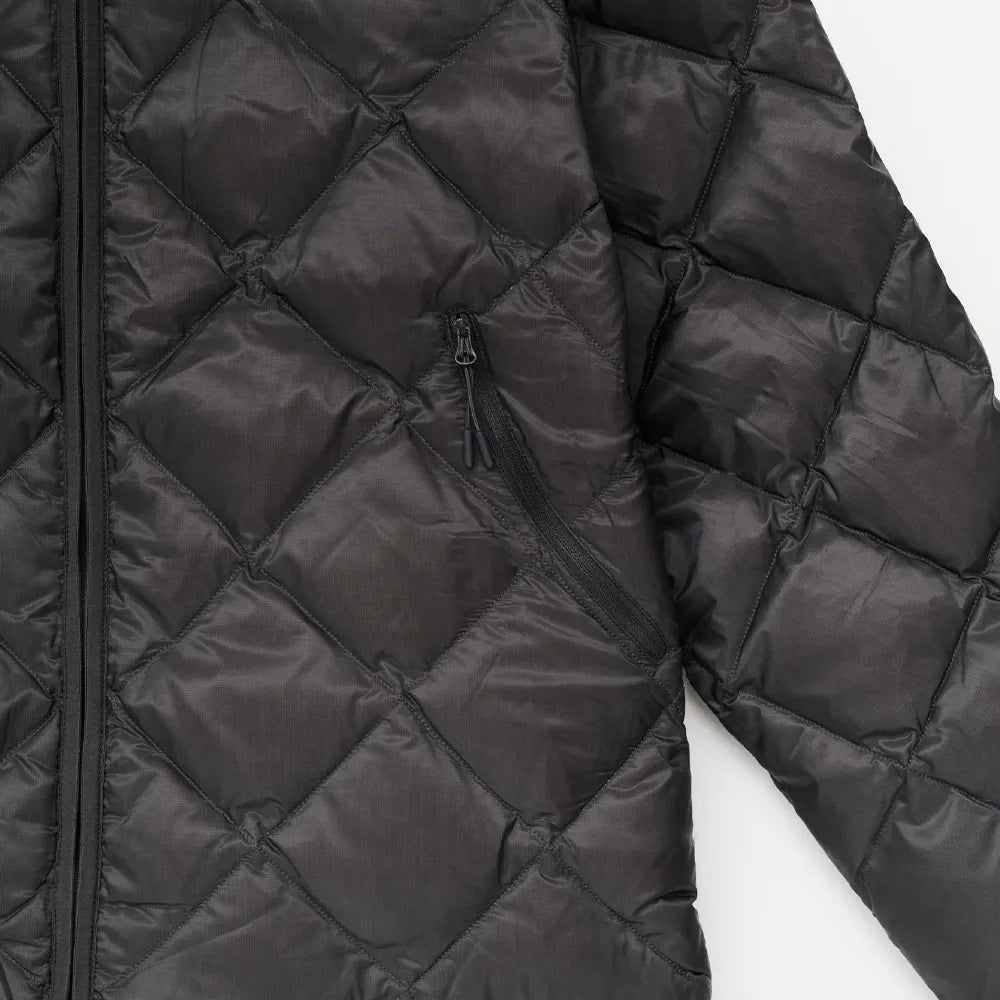 Hiking Patrol BASE LT DOWN HOODED JACKET CHARCOAL BLACK ポケット詳細