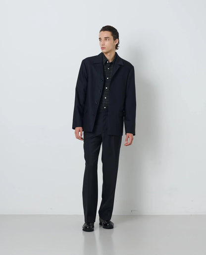SUNFLOWER 4 Button Blazer Tropical Wool Black 全身スタイリング 正面