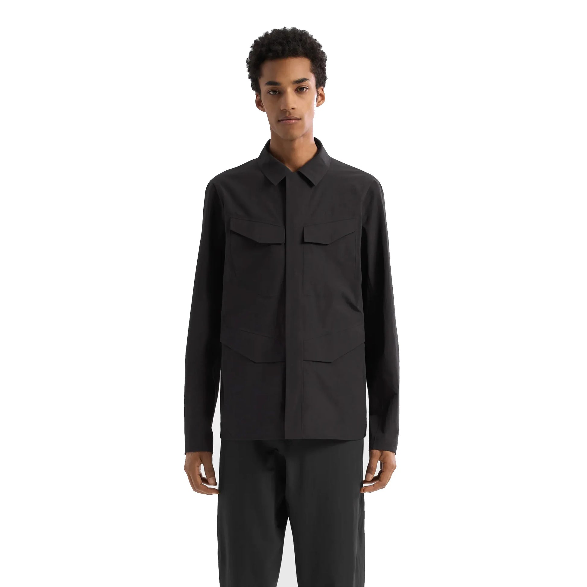 ARC'TERYX VEILANCE Field Softshell Jacket Men's BLACK　着用写真 front view