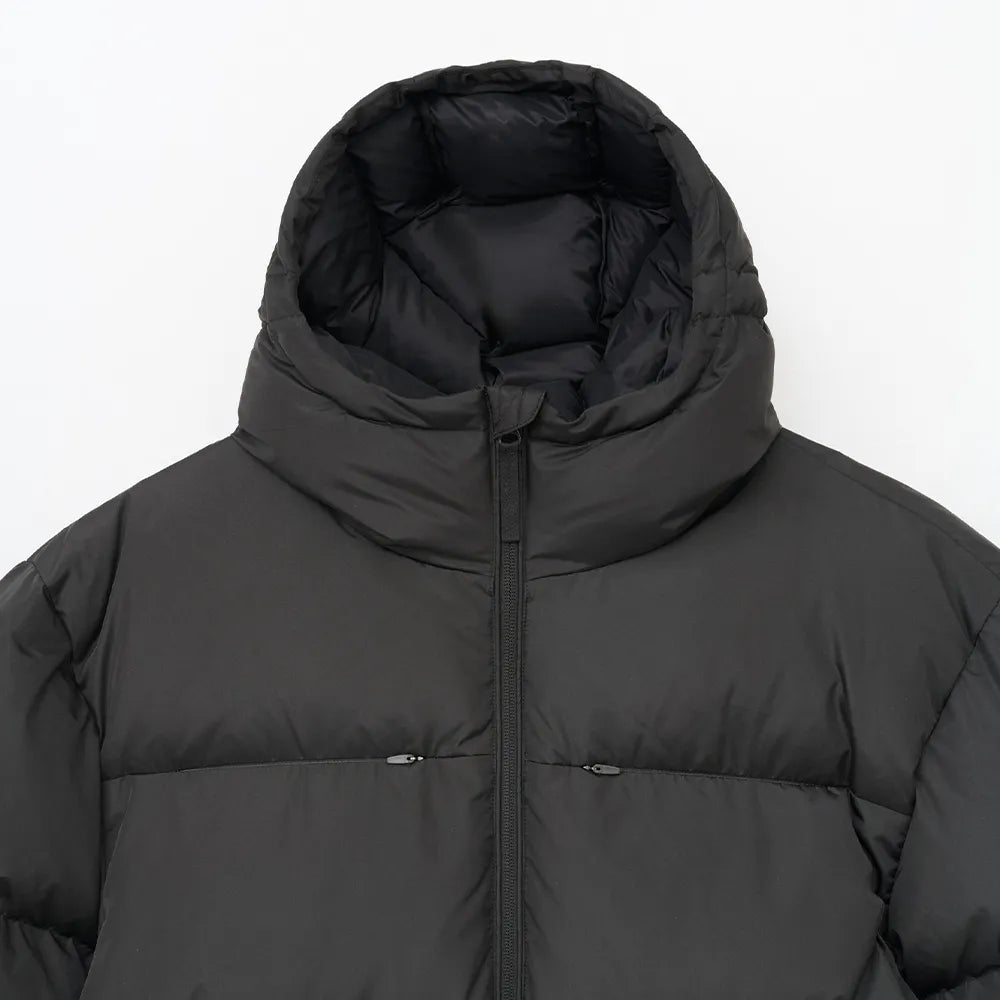 Hiking Patrol ELEMENT DOWN JACKET CHARCOAL BLACK 首元詳細