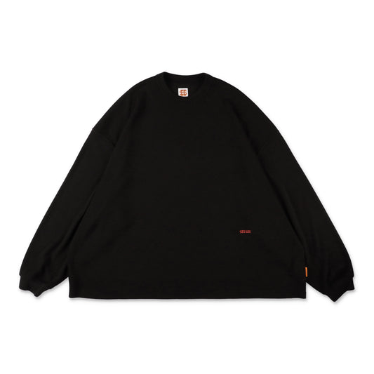 SEE SEE SUPER BIG LS KNIT TEE【BLACK】