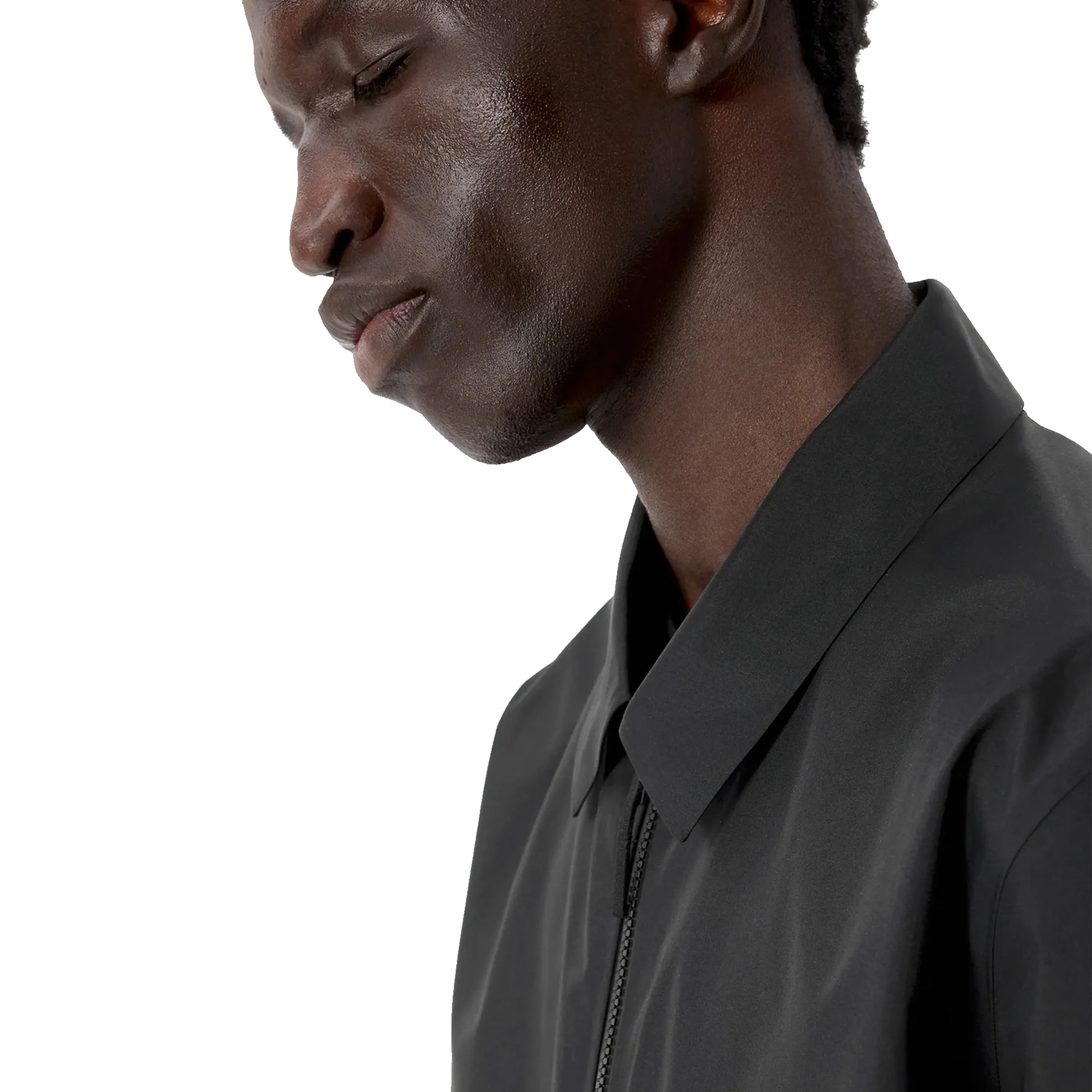 ARC'TERYX VEILANCE  Centroid Jacket Men's BLACK　着用写真 首元部分写真