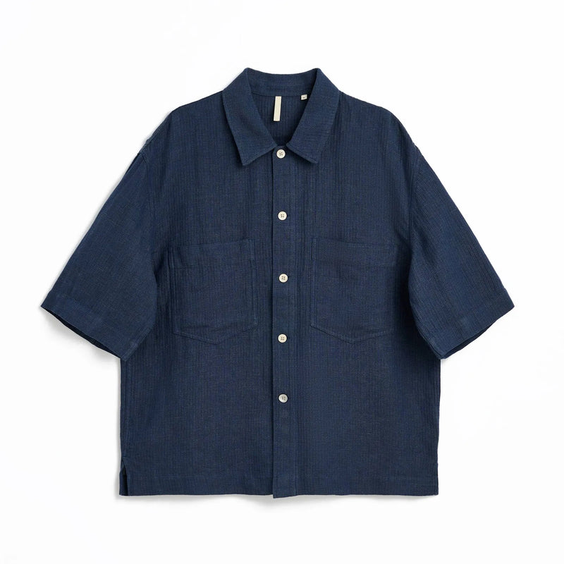 トップス SUNFLOWER 24SS adam shirt SUNFLOWER - ADAM SHIRT Navy – STUDY SHOWROOM STORE