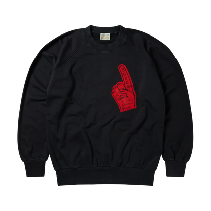 Faded Supportive Finger Raglan Sweat Black - ARIES 正面