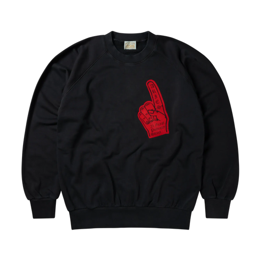 Faded Supportive Finger Raglan Sweat Black - ARIES 正面