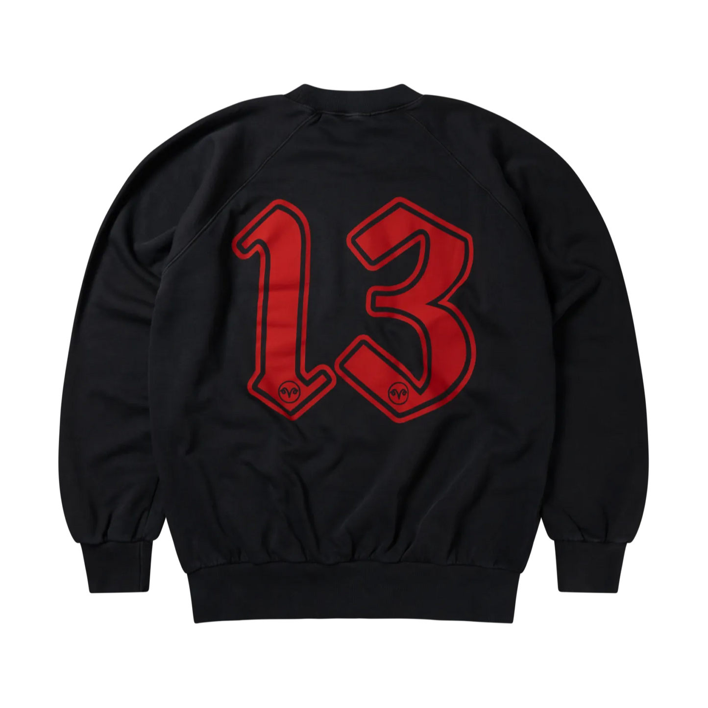 Faded Supportive Finger Raglan Sweat Black - ARIES 背面