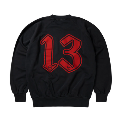 Faded Supportive Finger Raglan Sweat Black - ARIES 背面