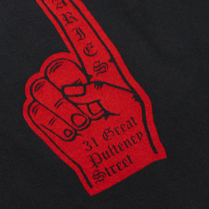 Faded Supportive Finger Raglan Sweat Black - ARIES ロゴのディテール