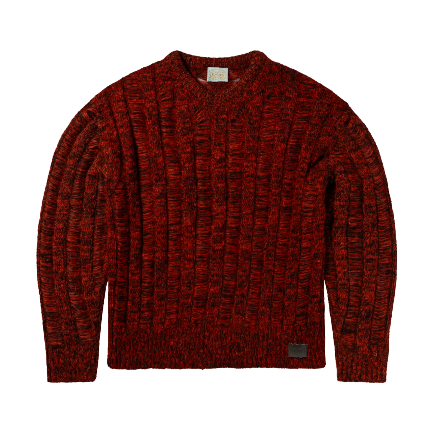Laddered Mohair Sweater Red - ARIES 正面