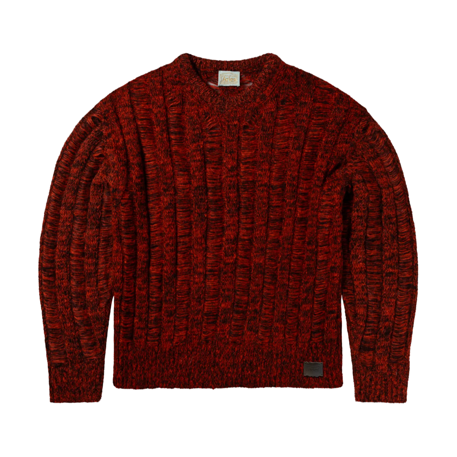 Laddered Mohair Sweater Red - ARIES 正面